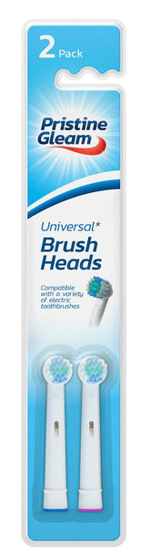 2PK PRISTINE GLEAM UNIVERSAL POWER TOOTHBRUSH HEADS